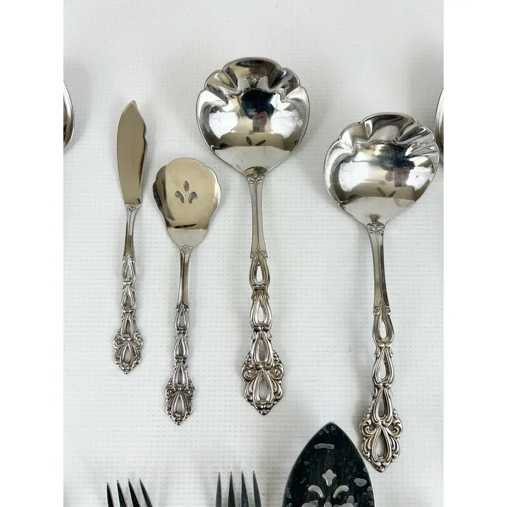 Oneida Chandelier Community Stainless Flatware Serving Spoons Fork Knife 38 Pcs
